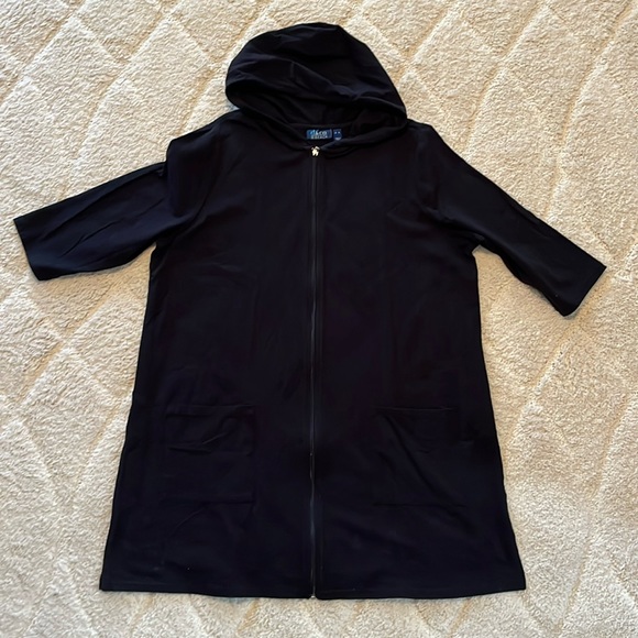 Denim & Company Beach coverup. Black. XL - Picture 1 of 4